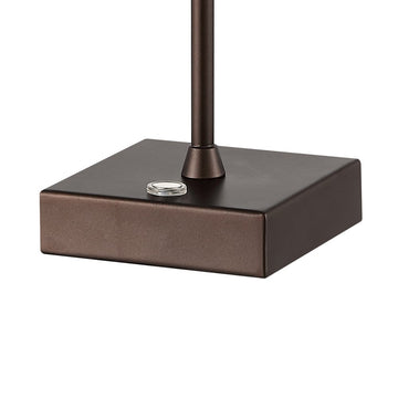 Oscar 12.5" Modern Industrial Rechargeable/Cordless Iron/Acrylic Integrated LED Table Lamp with Ribbed Shade - JONATHAN Y